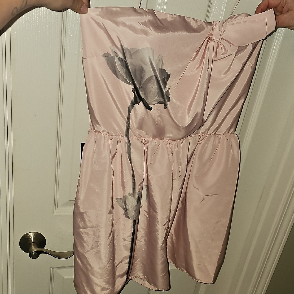 Express Light Pink Strapless Romper